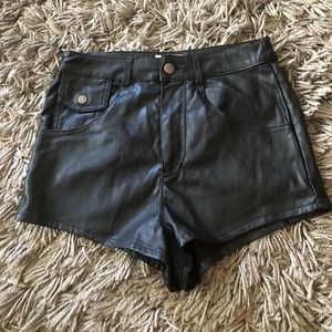 Pleather mini shorts